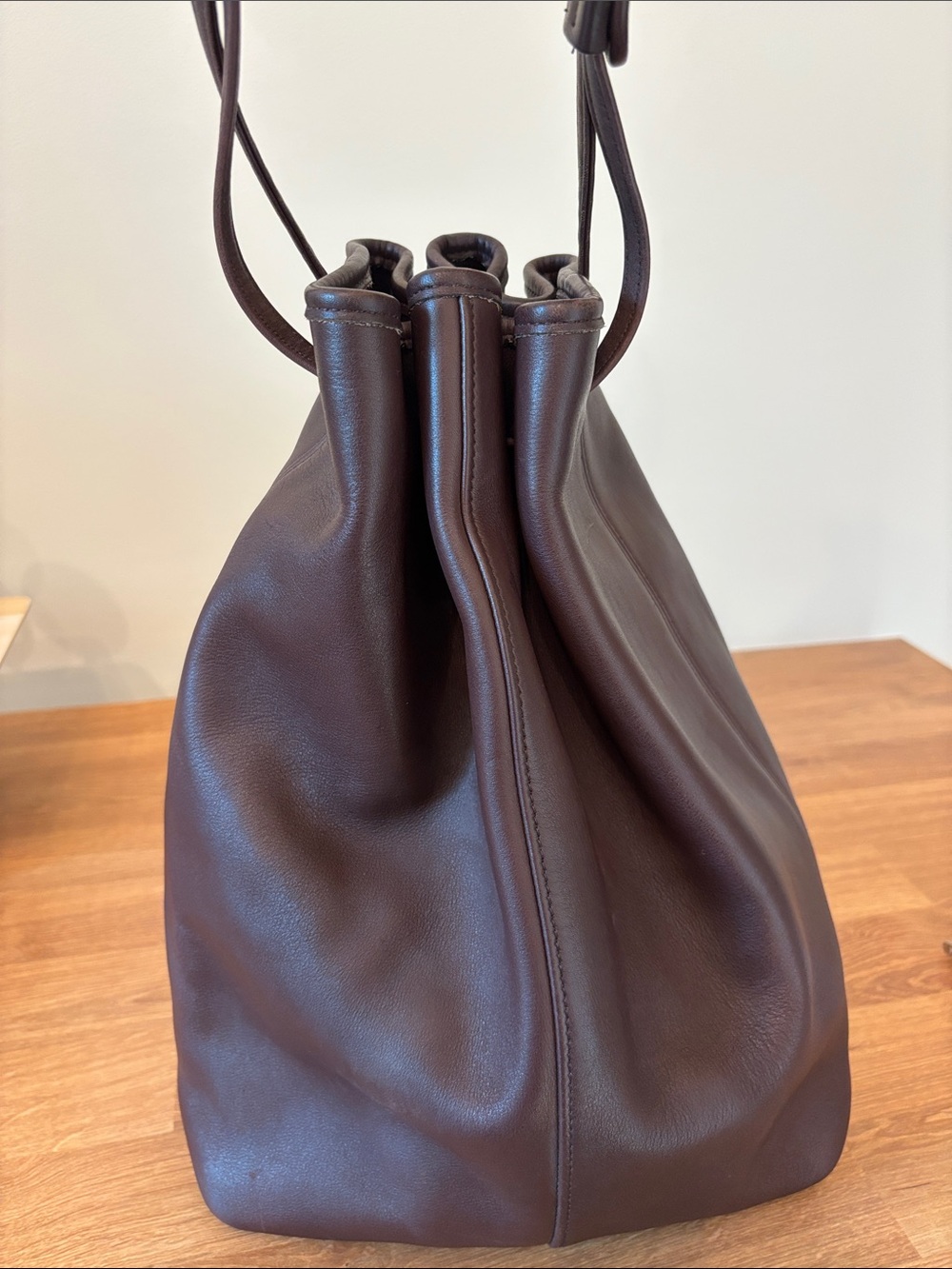 COACH VINTAGE SONOMA LEATHER MAHOGANY BROWN DRAWSTRING SHOULDER BAG PURSE 90S - Picture 5 of 8